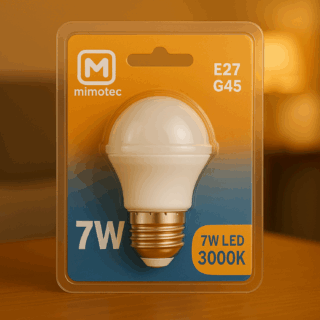 Lâmpada LED E27 G45 7W 3000K