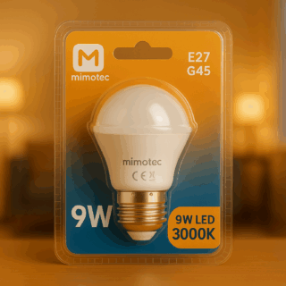 Lâmpada LED E27 G45 9W 3000K