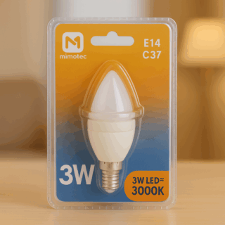 Lâmpada LED C37 E14 3W 6500K