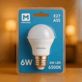 Lâmpada LED E27 A55 6W 3000K
