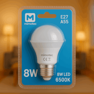 Lâmpada LED E27 A55 8W 4000K