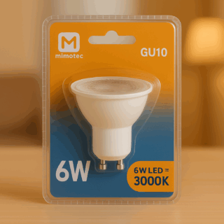 Lampada LED GU10 6W 38º 3000K