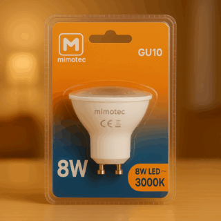 Lampada LED GU10 8W 38º 3000K