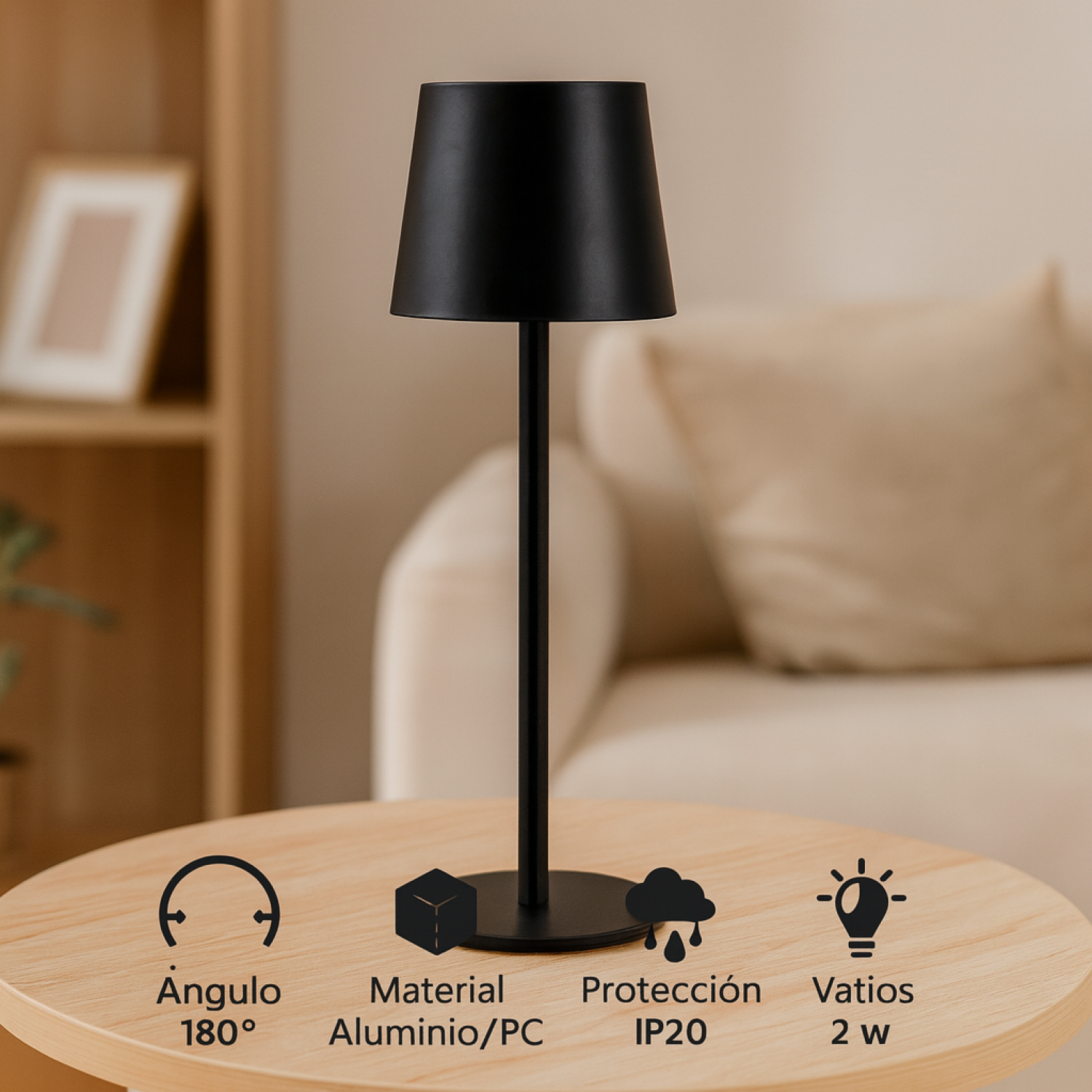 Candeeiro de mesa led Black Serena CCT - Image 6