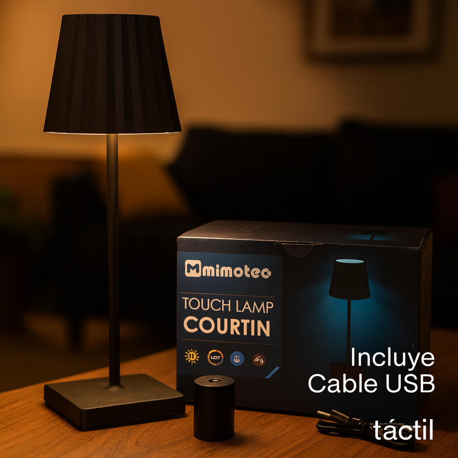 Candeeiro de mesa led Black Courtin CCT - Image 5