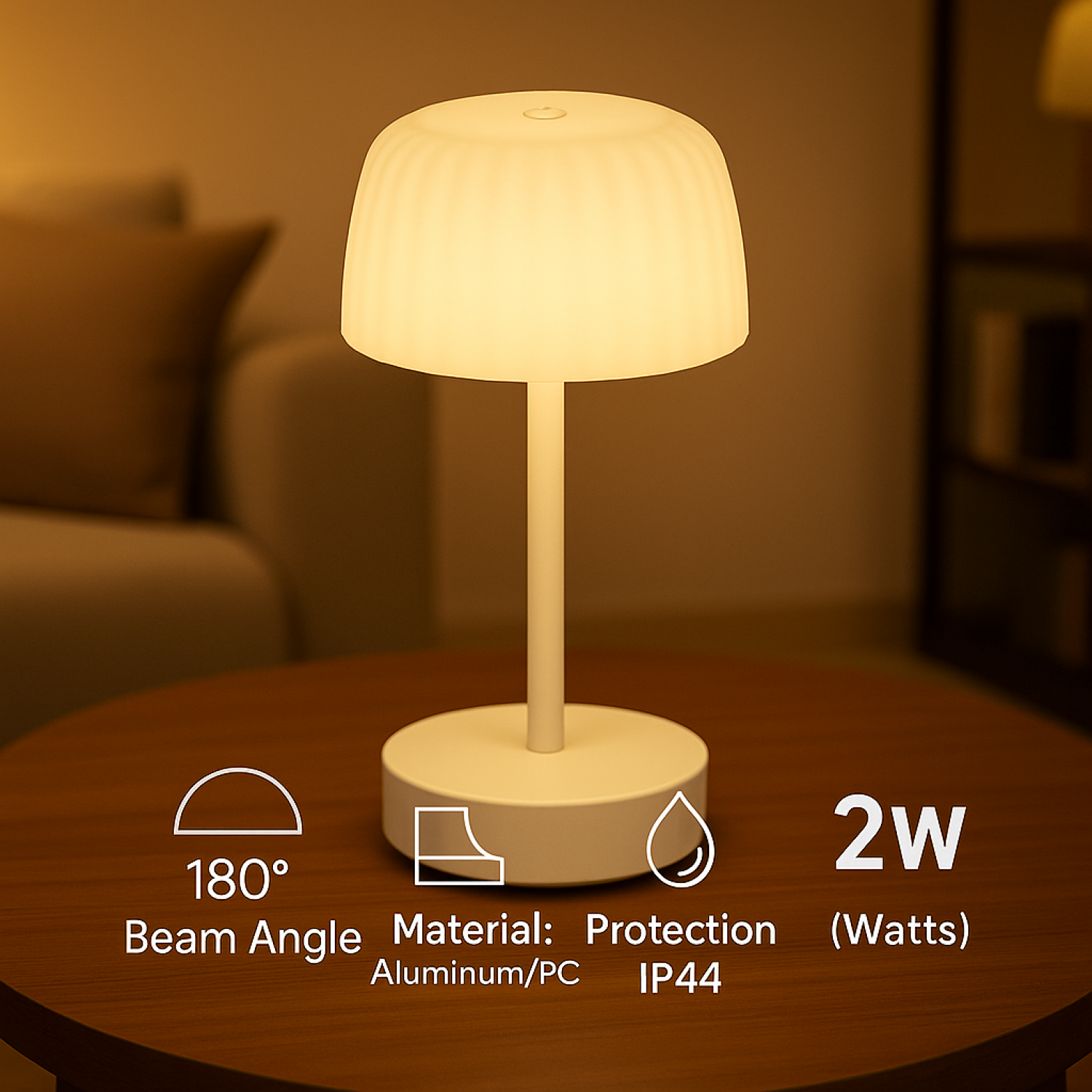 Candeeiro de mesa led White Gonza 3000K - Image 6