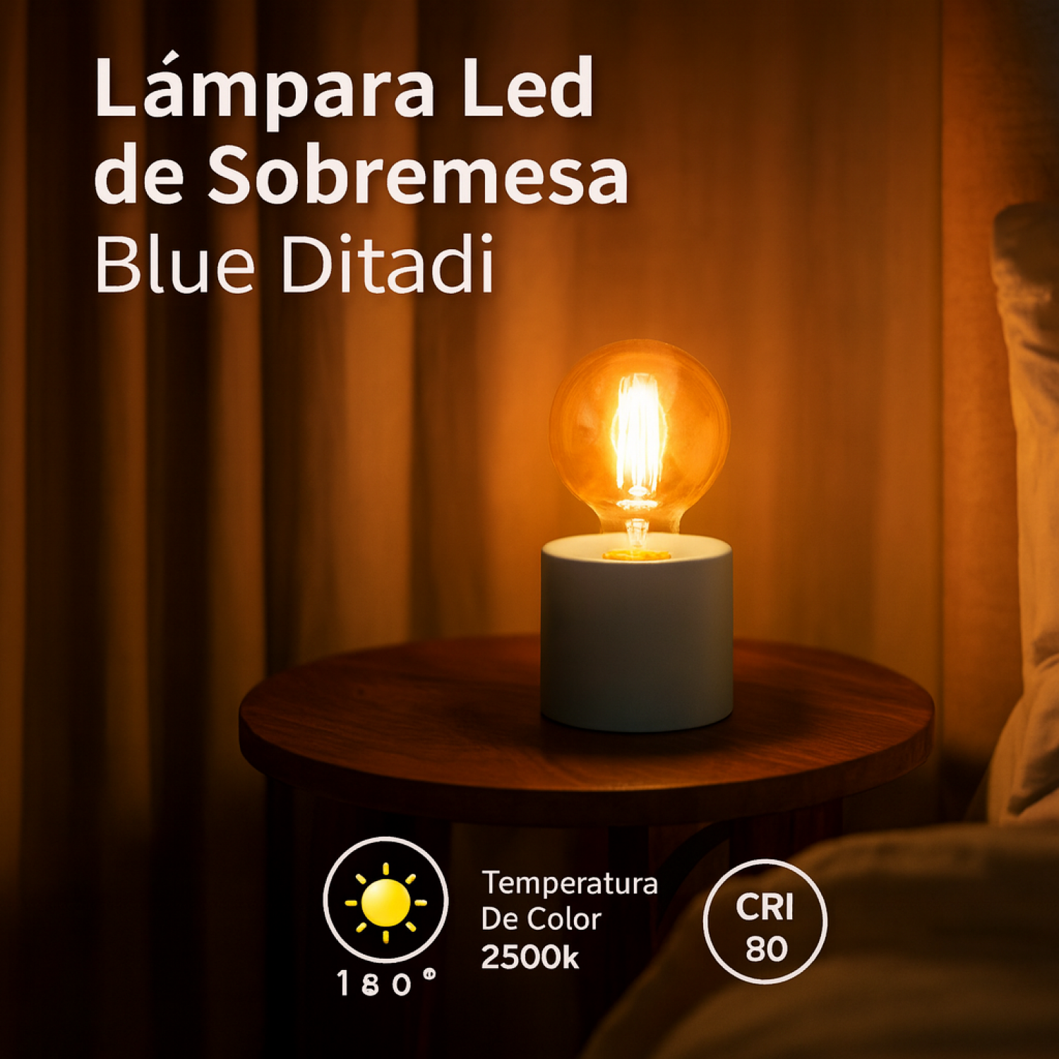 Candeeiro de mesa led Blue Ditadi 2500K - Image 4