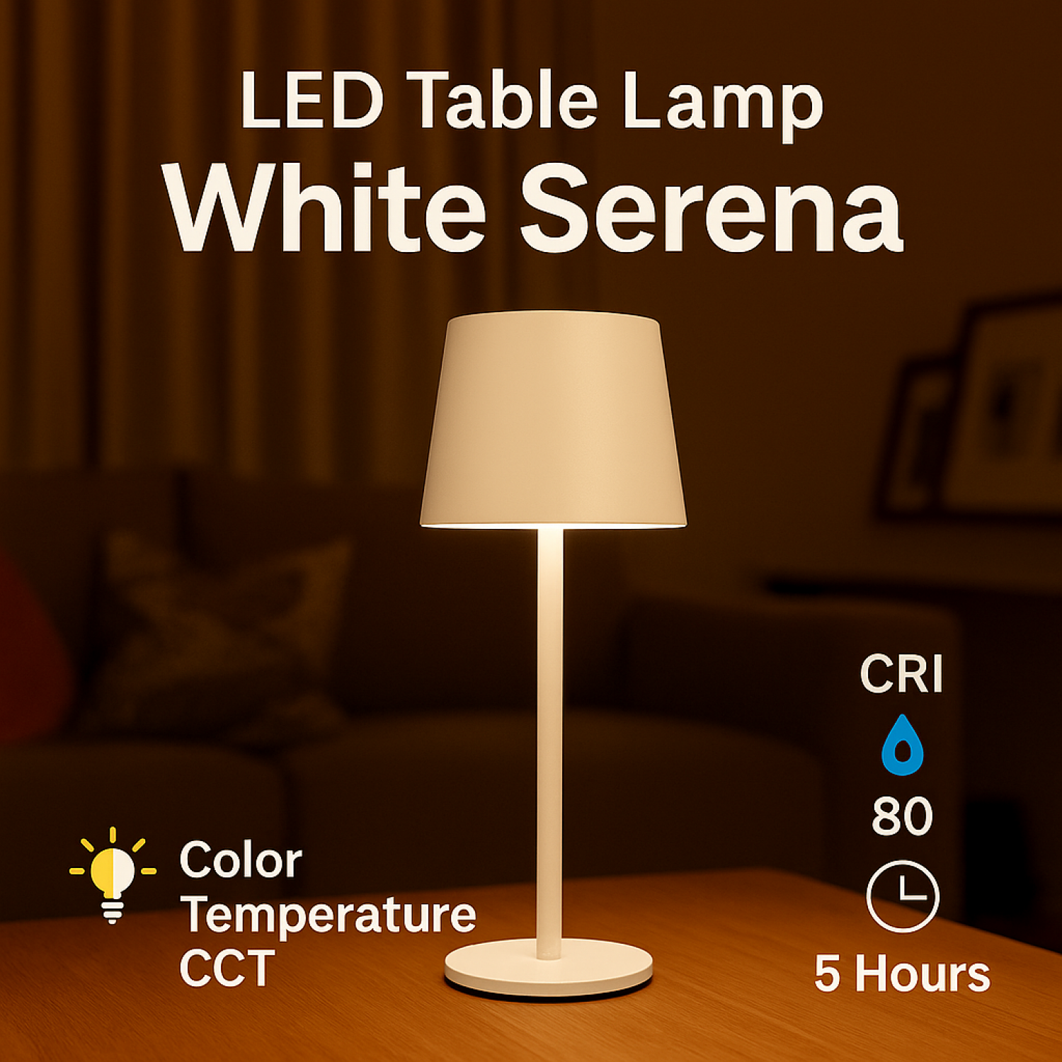 Candeeiro de mesa led White Serena CCT - Image 4