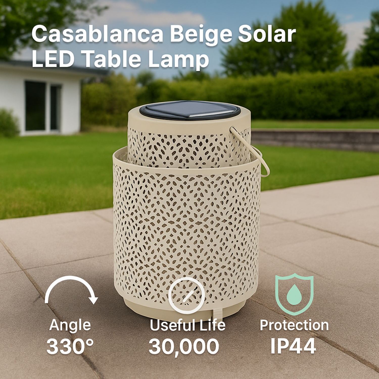 Candeeiro de mesa led Solar Beige Casablanca 2500K - Image 4