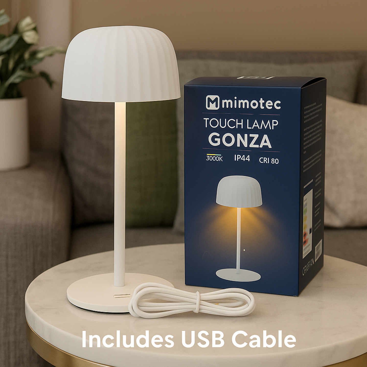 Candeeiro de mesa led White Gonza 3000K - Image 5