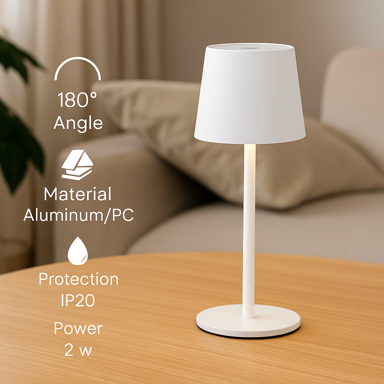 Candeeiro de mesa led White Serena CCT - Image 6