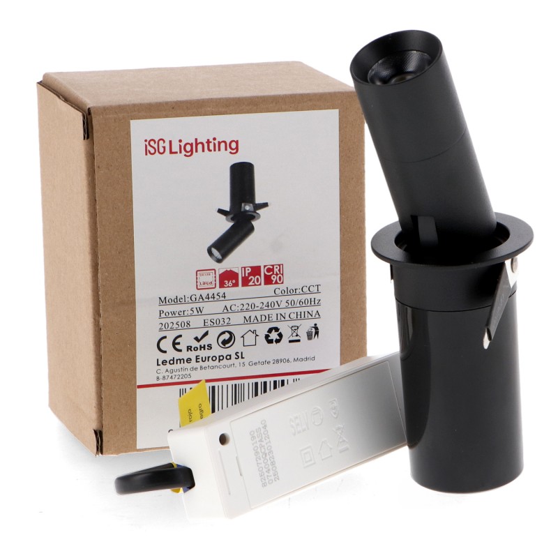 Downlight LED direccionável Black Tube Round 5W CCT - Image 2