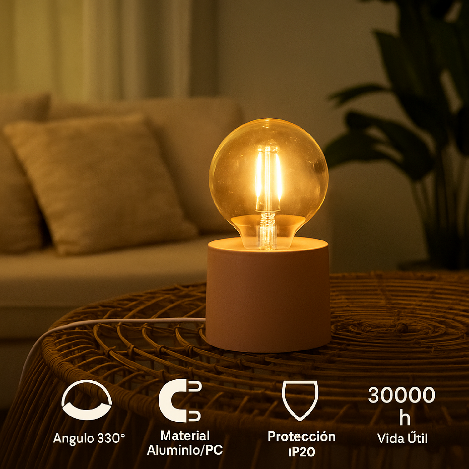 Candeeiro de mesa led Pink Ditadi 2500K - Image 5