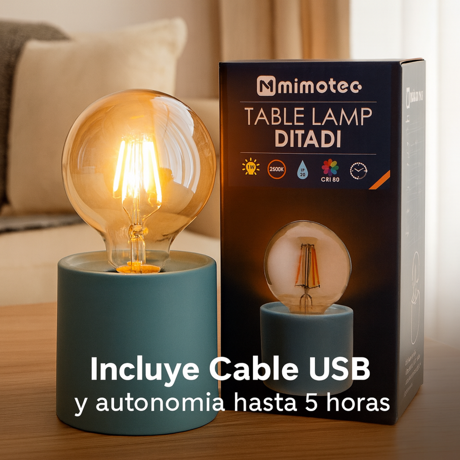 Candeeiro de mesa led Blue Ditadi 2500K - Image 5