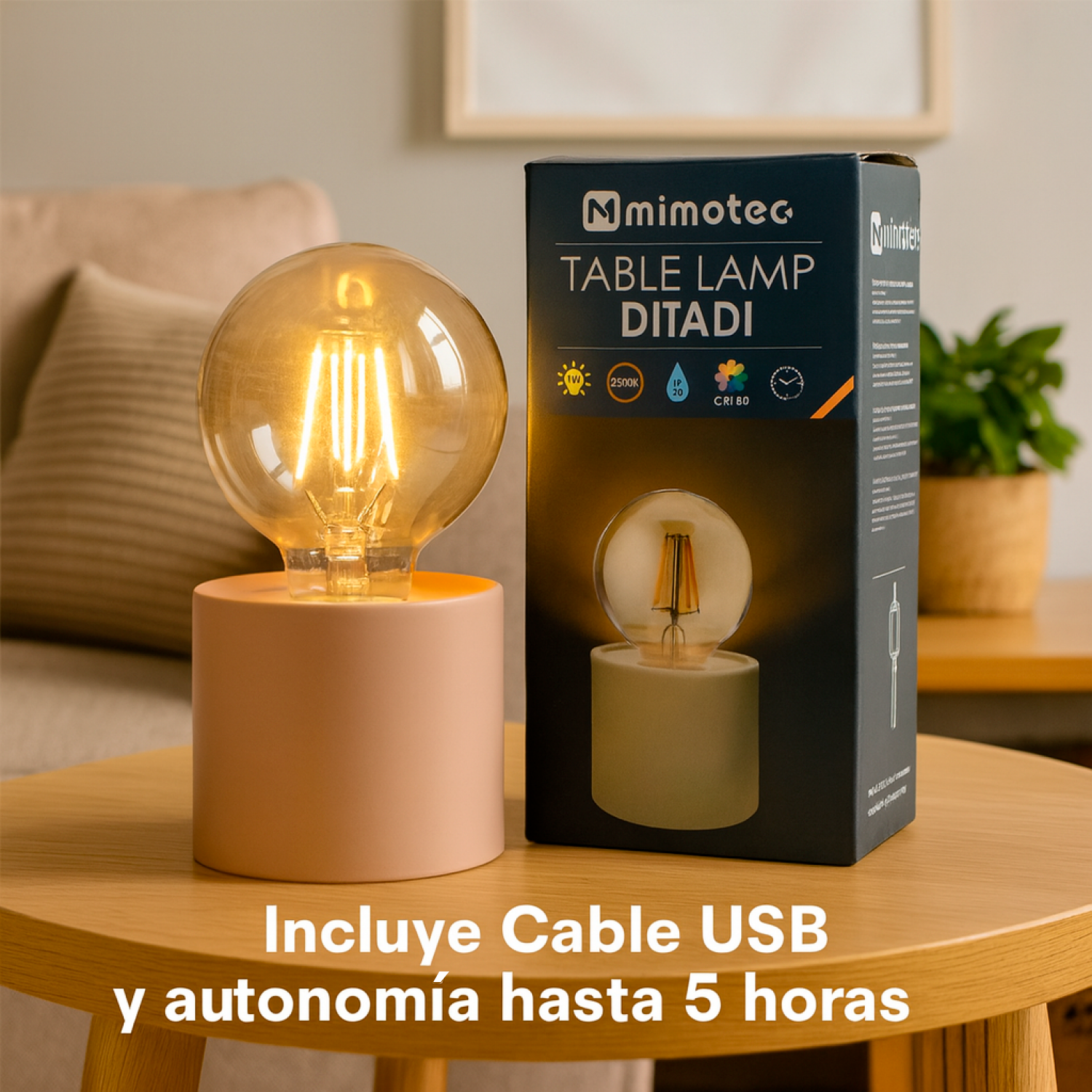 Candeeiro de mesa led Pink Ditadi 2500K - Image 6