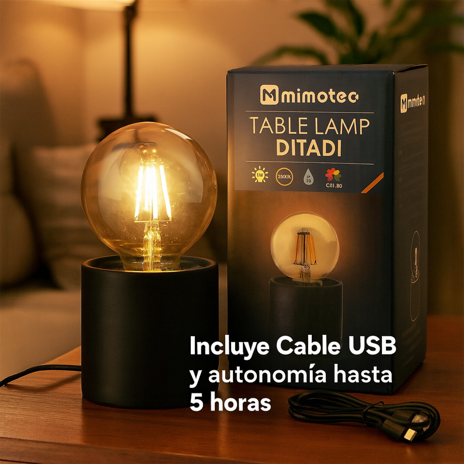 Candeeiro de mesa led Black Ditadi 2500K - Image 5