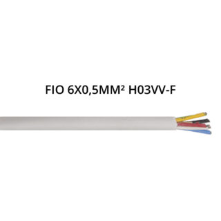 Cabo H03VV-F 6x0,5mm² para fita LED RGB+W (6 condutores de cores diferentes)