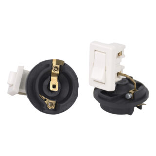 Miolo p/suporte E27 3-peças branco c/interruptor, travão anti-desenroscamento, resina termoplástica