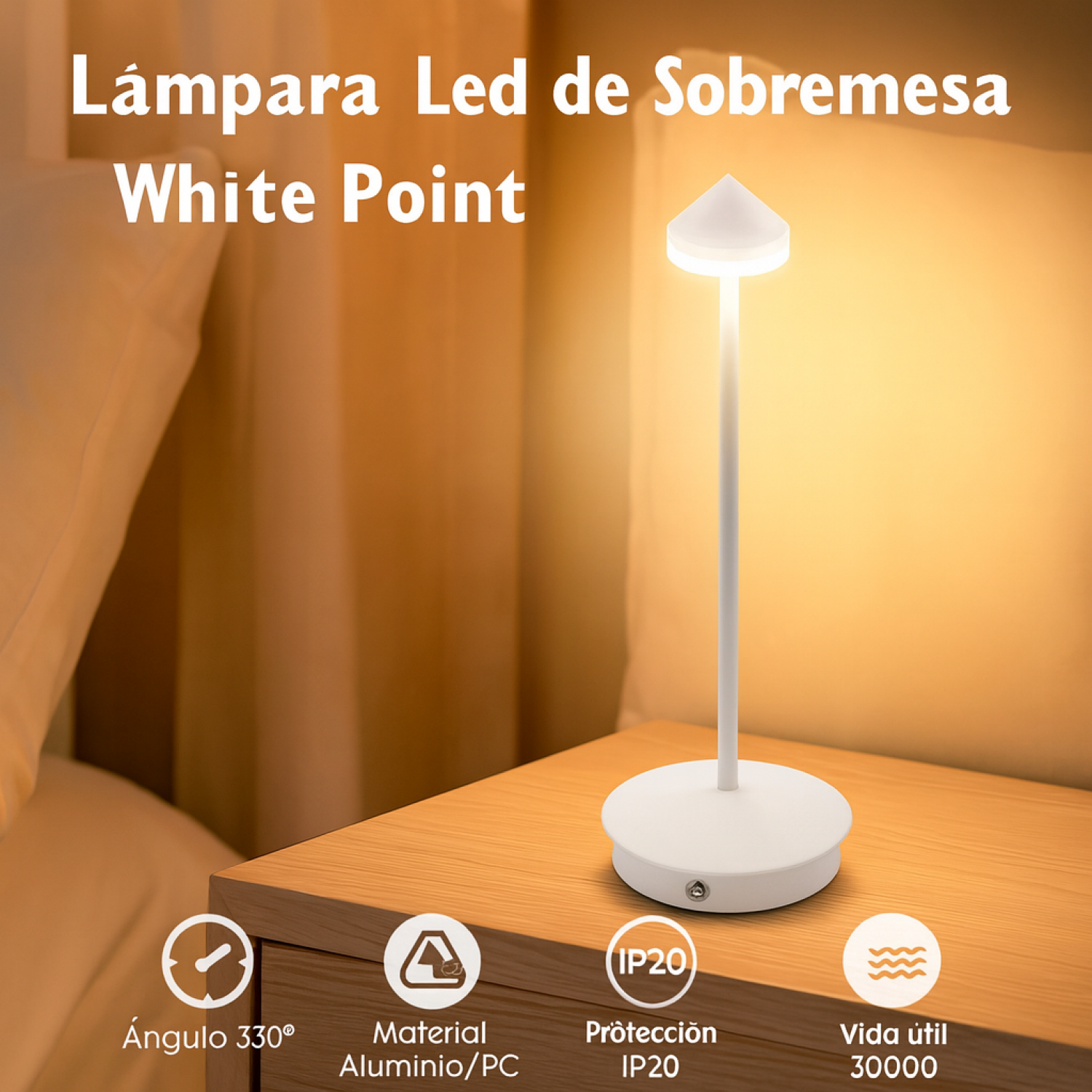 Candeeiro de mesa led White Point 3000K - Image 5