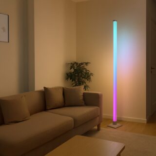 Luminária de chão RGBIC 5V DC com controle remoto e aplicativo RGBIC