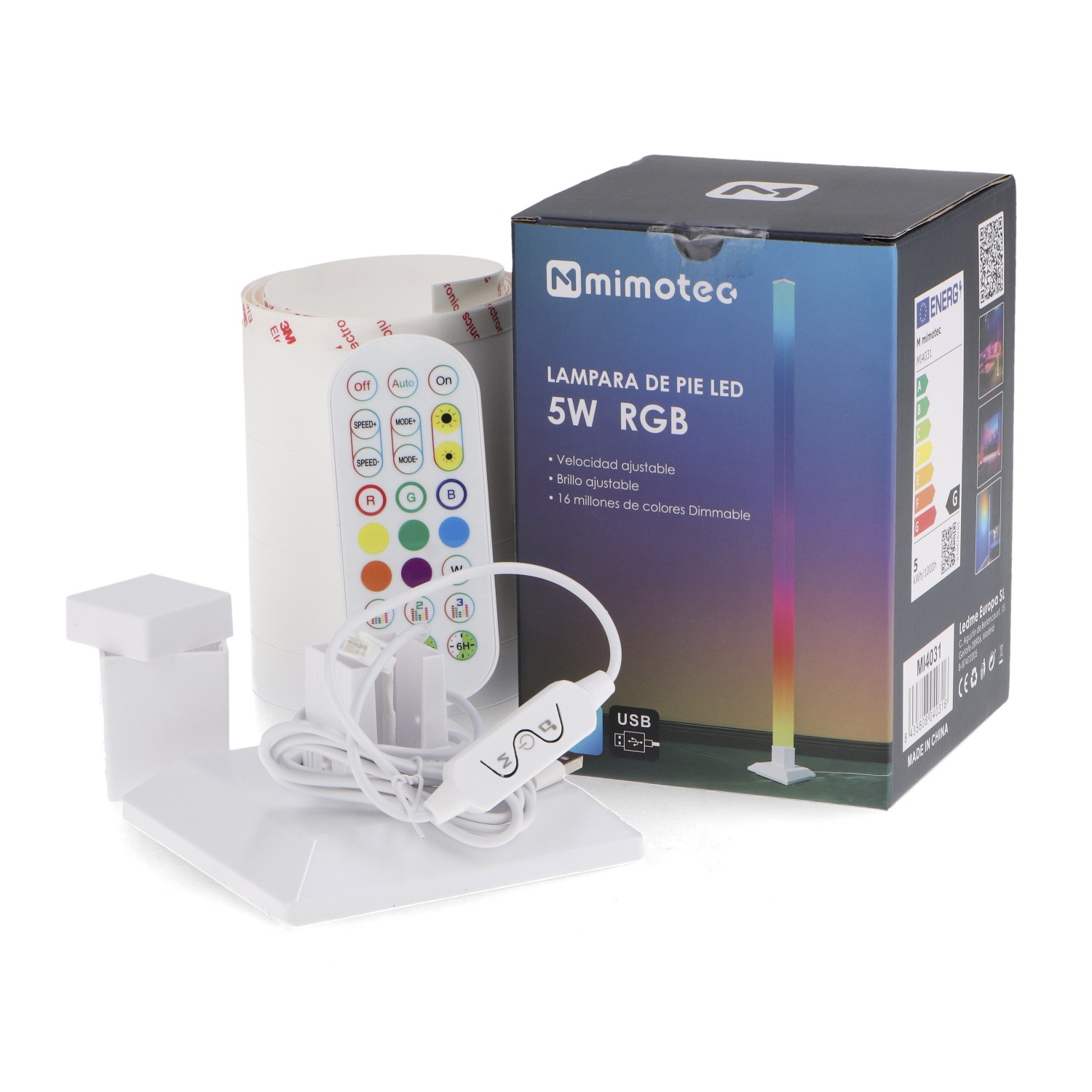 Luminária de chão RGBIC 5V DC com controle remoto e aplicativo RGBIC - Image 4