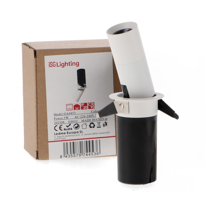 Downlight LED direccionável White Tube Round 5W CCT - Image 2