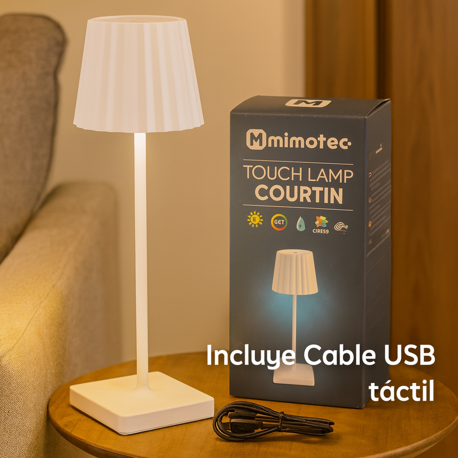 Candeeiro de mesa led White Courtin CCT - Image 5