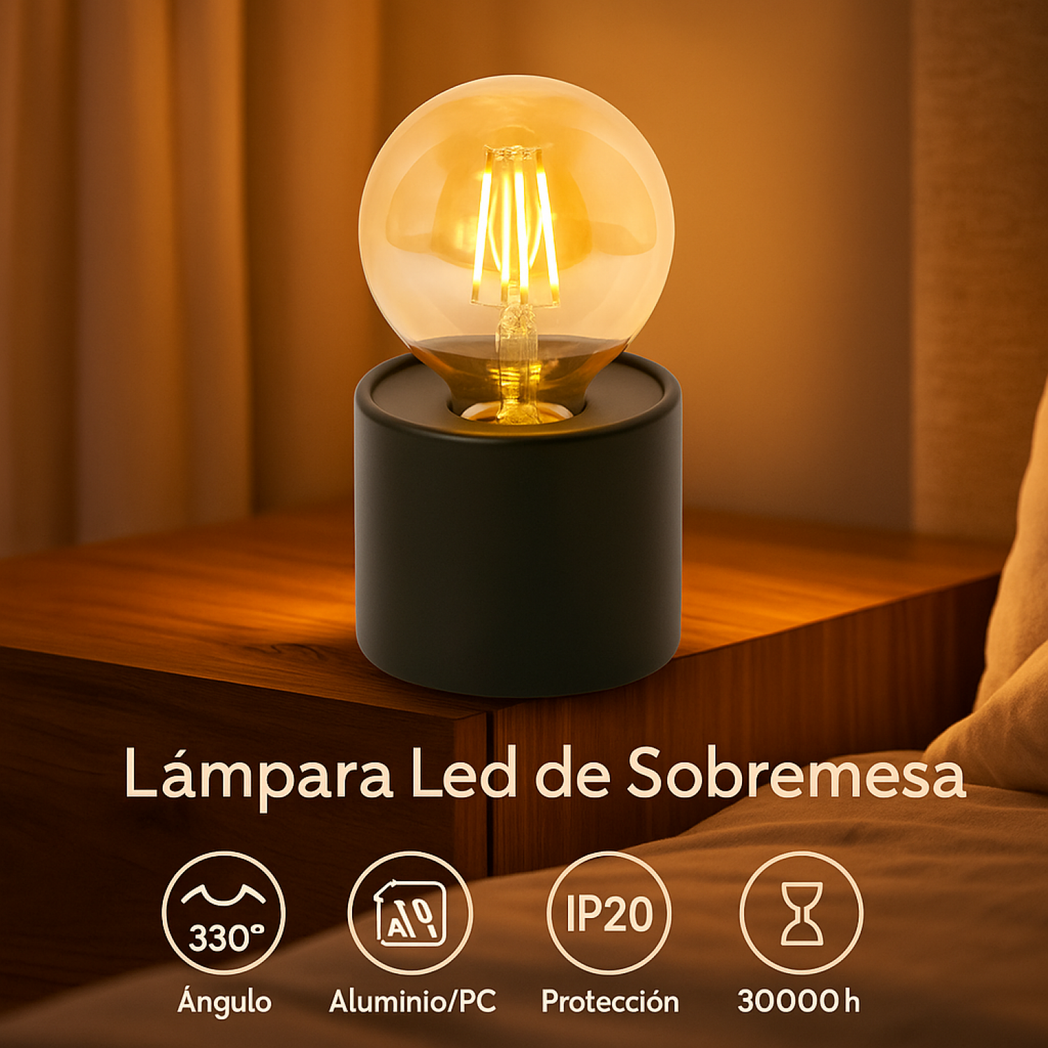 Candeeiro de mesa led Black Ditadi 2500K - Image 6