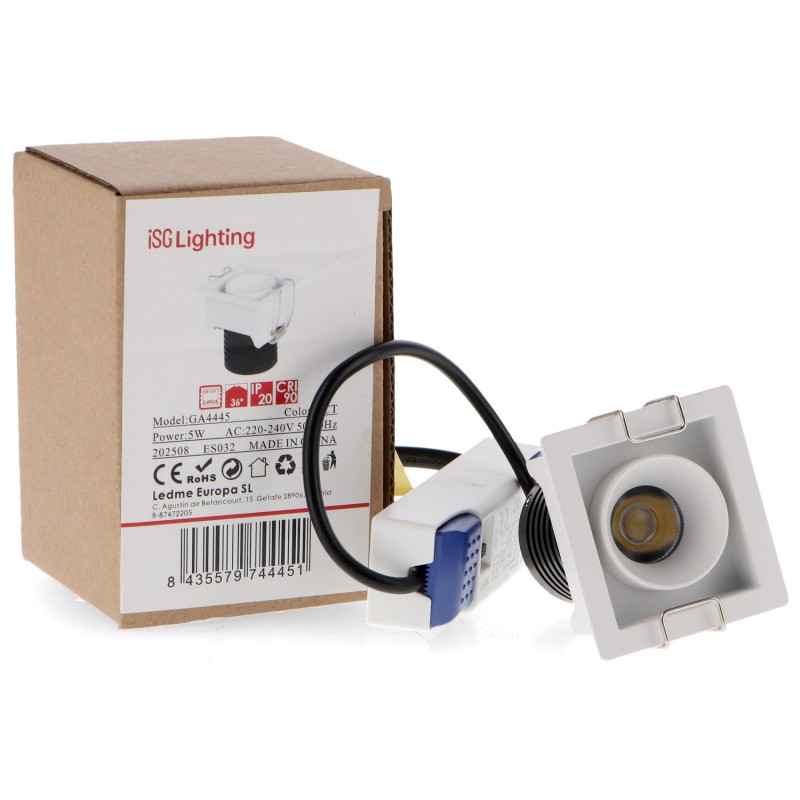 Downlight LED White Tube Square 5W CCT - Image 2