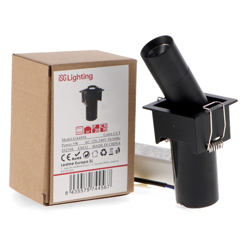 Downlight LED direccionável Black Tube Square 5W CCT - Image 2