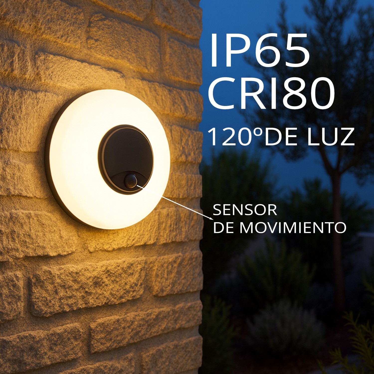 Aplique LED com Sensor Movimento Serena 10-15-20W CCT - Image 4