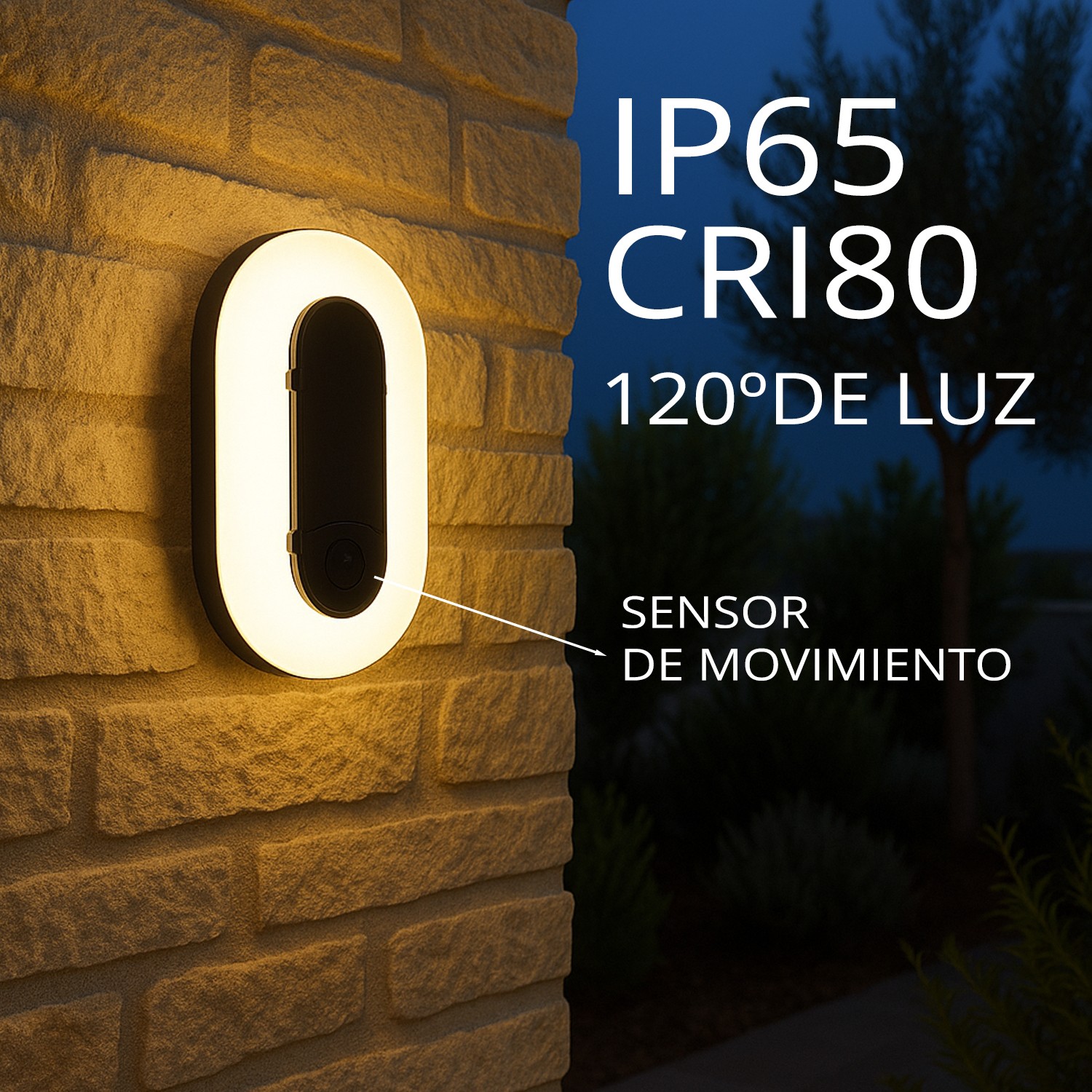 Aplique LED com Sensor Movimento Serena 10-15-18W CCT - Image 3