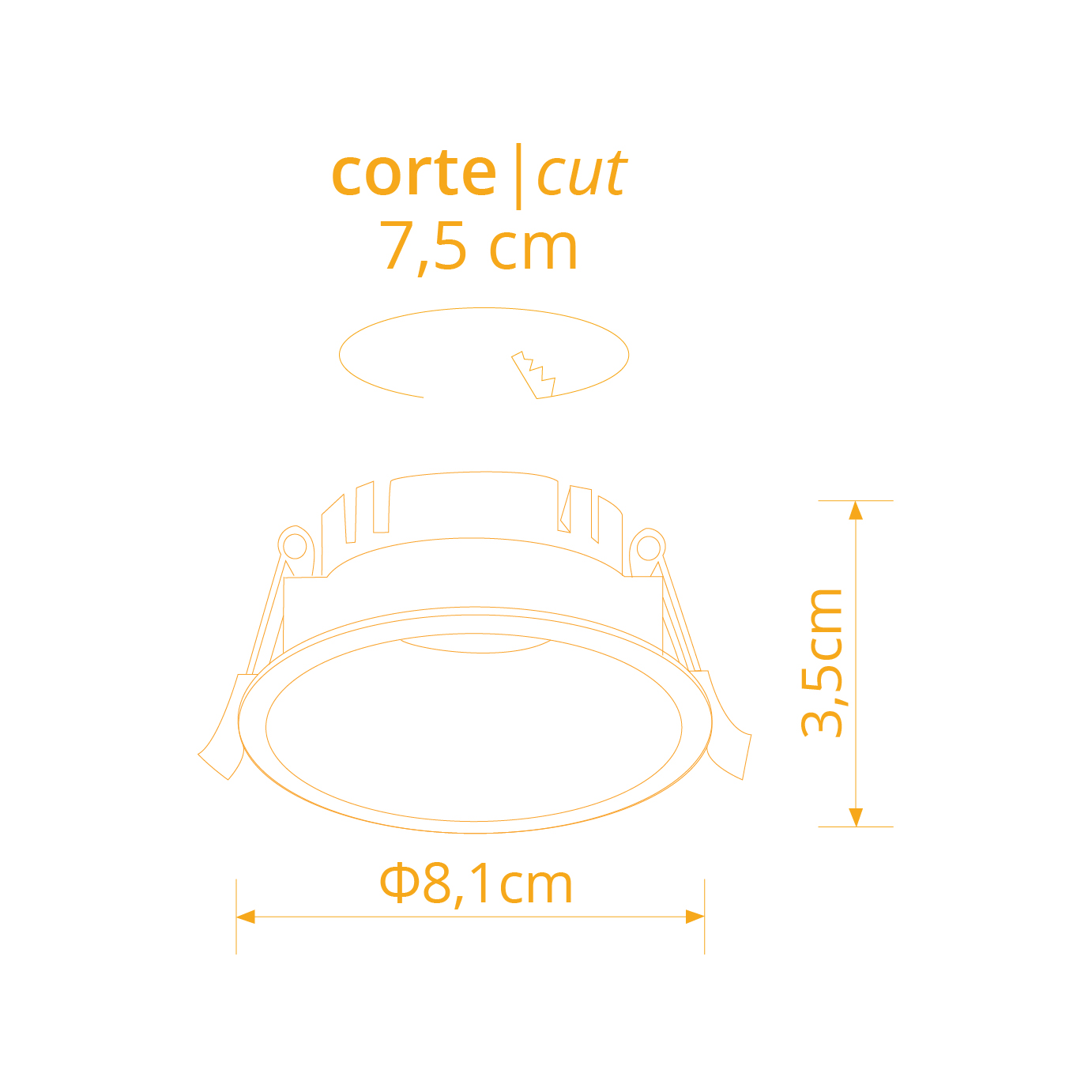 Aro de encastrar ONIRO ABS redondo Alt.3,5xD.8,1cm em ABS preto - Image 3