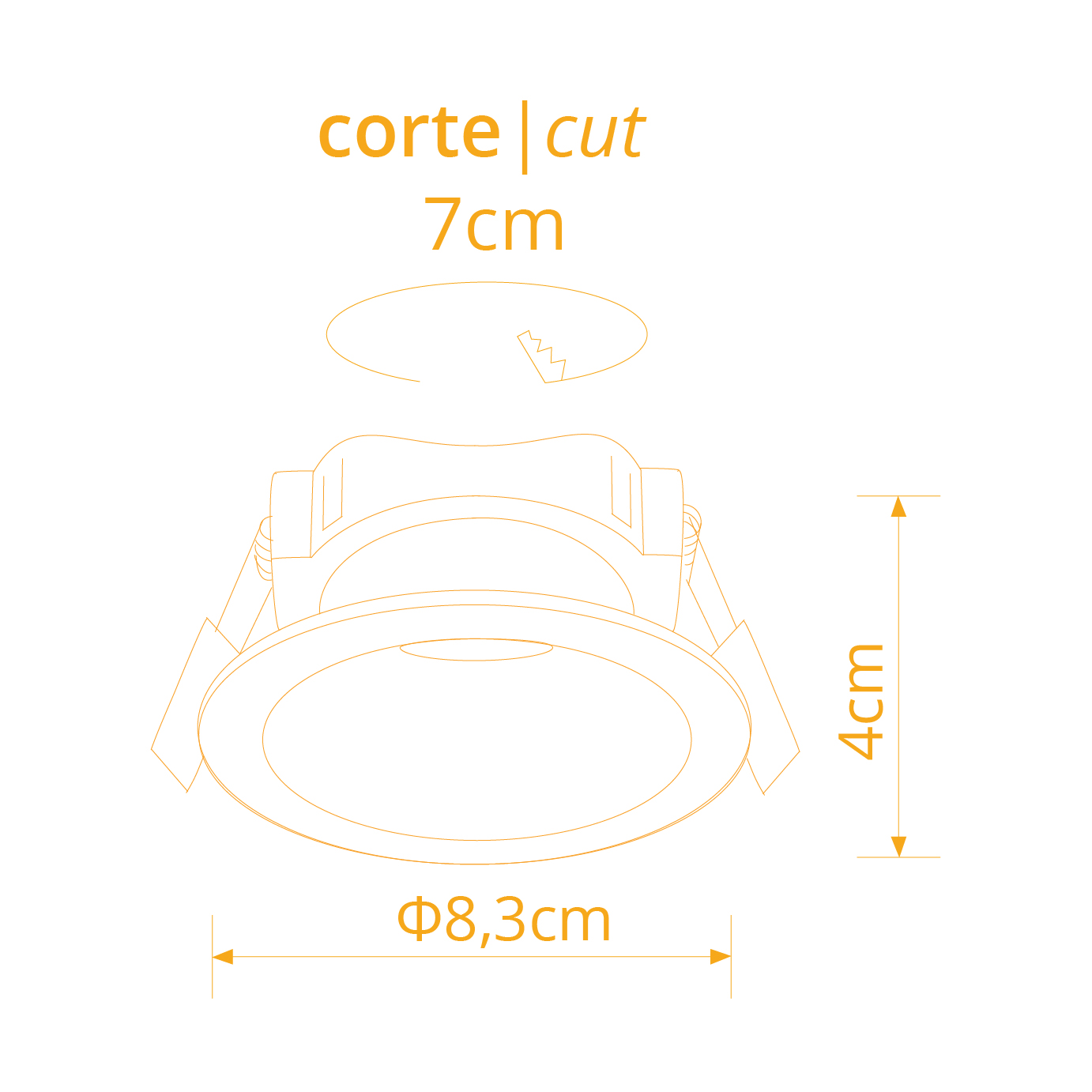 Aro de encastrar ONIRO ABS redondo Alt.4xD.8,3cm em ABS branco - Image 3