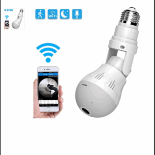 Lâmpada LED E27 c/ Camara Oculta IP 2MP 1080p 360º Wi-Fi