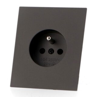 Tomada Schuko Francês - CC Cinza