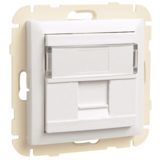 Aro com módulo 1 saída para conetor RJ45 branco