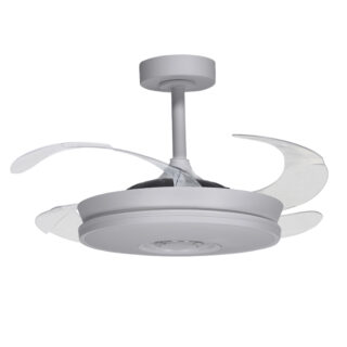 Ventoinha de tecto COLORS branca, 4 palas retráteis, 48W LED 3000|4000|6000K, APP, Alt.35/45xD.91/40