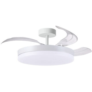 Ventoinha de tecto APOLO branca, 3 palas retráteis, 72W LED 3000|3500|6000K, Alt.30/35xD.108/50cm