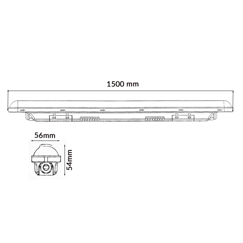 Armadura Estanque LED Races 50W 1500 mm CCT Vinculável - Image 2