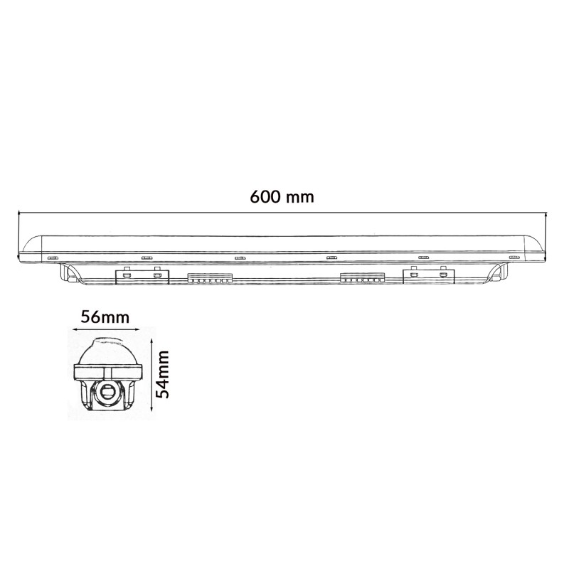 Armadura Estanque LED Races 20W 600 mm Vinculável CCT - Image 2