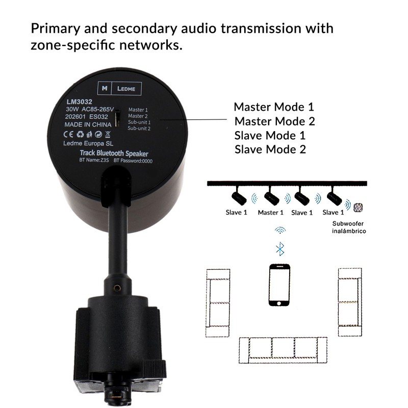 Altifalante para calha Preto Monofásico - Image 3