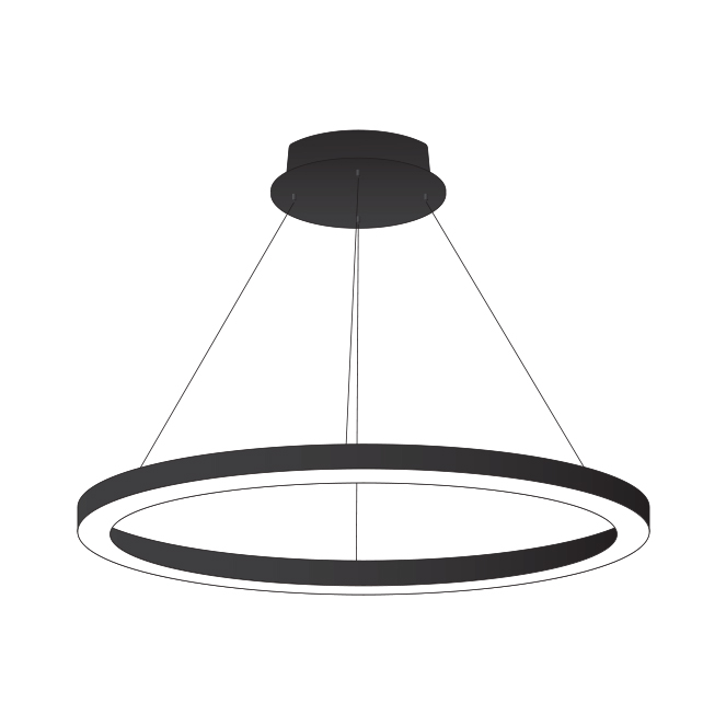 Suspensão LineX Circle LED CCT 60W 6000lm 3000K/4000K/6400K Alt.Reg.xD.90cm preto