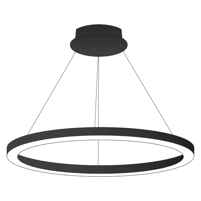 Suspensão LineX Circle LED CCT 80W 8000lm 3000K/4000K/6400K Alt.Reg.xD.120cm preto