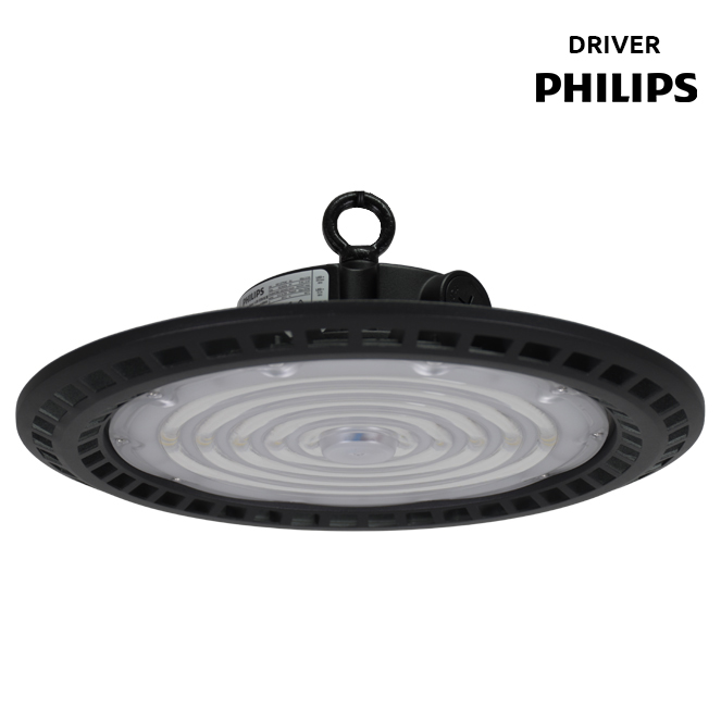 Campânula MEGAVISION IP65 150W/120W/90W LED 150lm/W 6500K 90° Alt.11xD.36cm preto