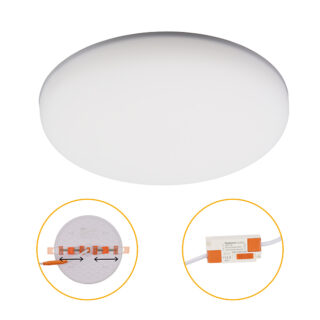 Foco de encastrar LIRA CCT redondo 24W LED 2600lm 3000-4000-6500K Alt.2xD.17cm branco