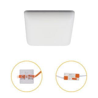 Foco de encastrar RUPIA CCT quadrado 10W LED 1000lm 3000-4000-6500K C.9,2xL.9,2xAlt.2cm branco