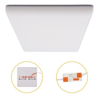 Foco de encastrar RUPIA CCT quadrado 36W LED 4000lm 3000-4000-6500K C.23xL.23xAlt.2cm branco