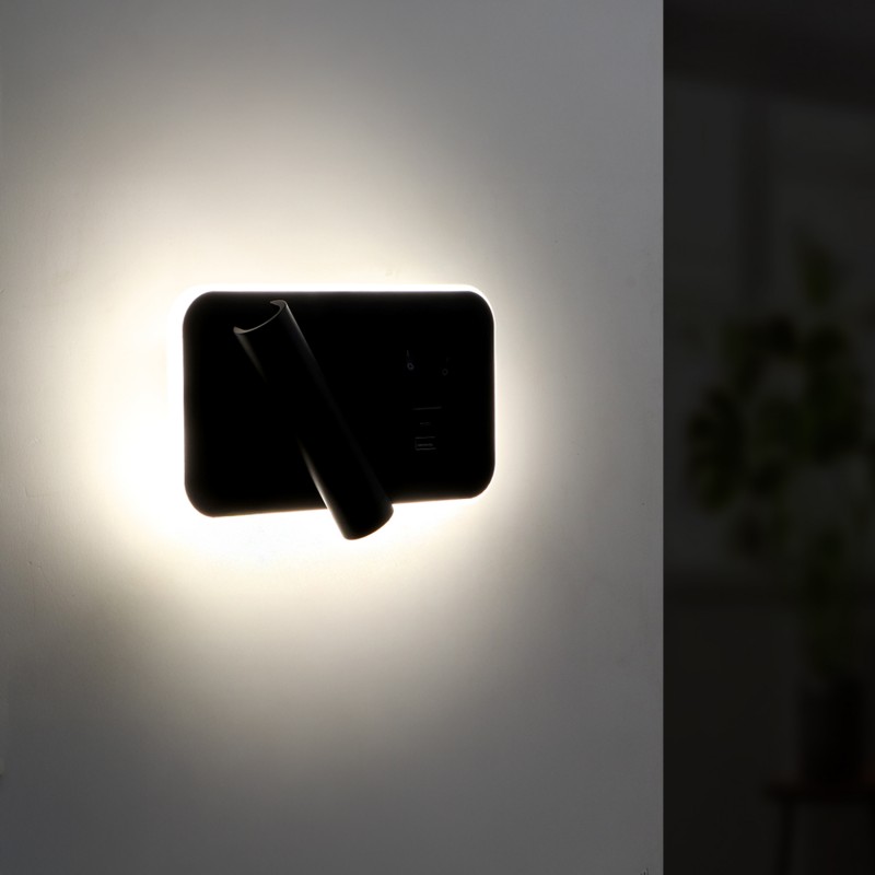 Aplique de Parede LED Ajustável Black Square 10W 4000K - Image 3