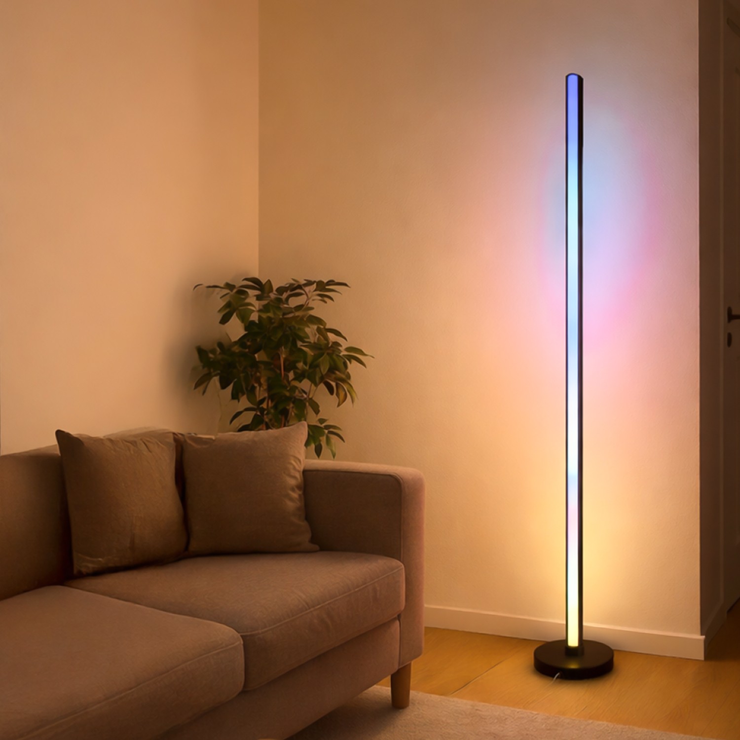 Luminária de Chão Com Fita LED 5V, Controle Remoto + Botão, Cores Mágicas RGB IC